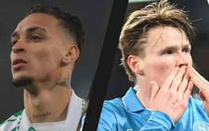 Antony and McTominay at Real Betis after leaving Manchester United