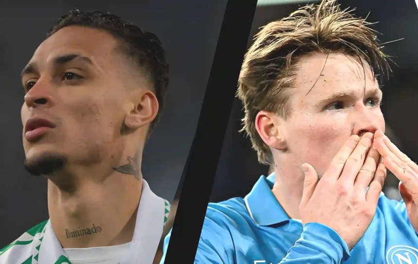 Antony and McTominay at Real Betis after leaving Manchester United