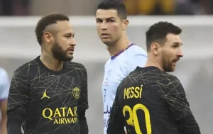 Riyadh All-Stars XI 4-5 Paris Saint-Germain: Ronaldo scores 2, Messi 1