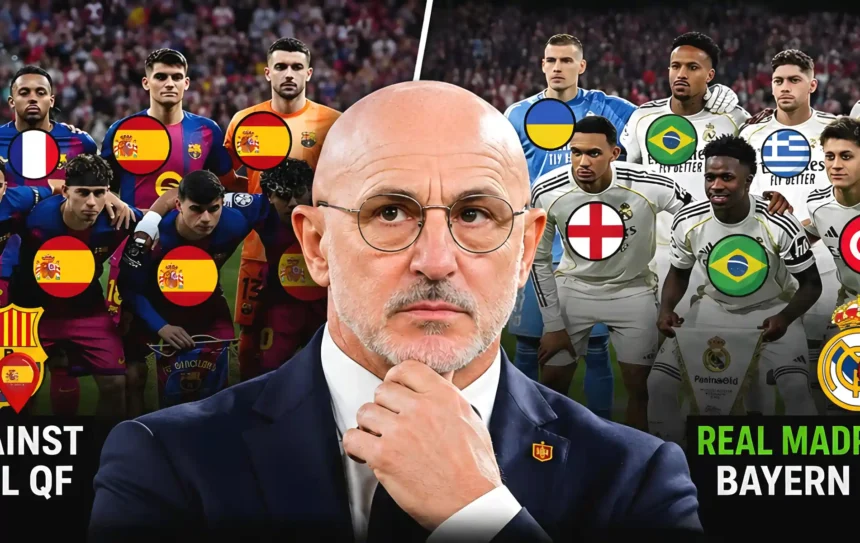 Why did Luis de la Fuente not call up any Spanish players from Real Madrid for Spain's 2026 World Cup squad?